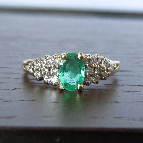 Gorgeous Natural Emerald and Diamond Ring! GIA Appraisal 1,290 USD ...