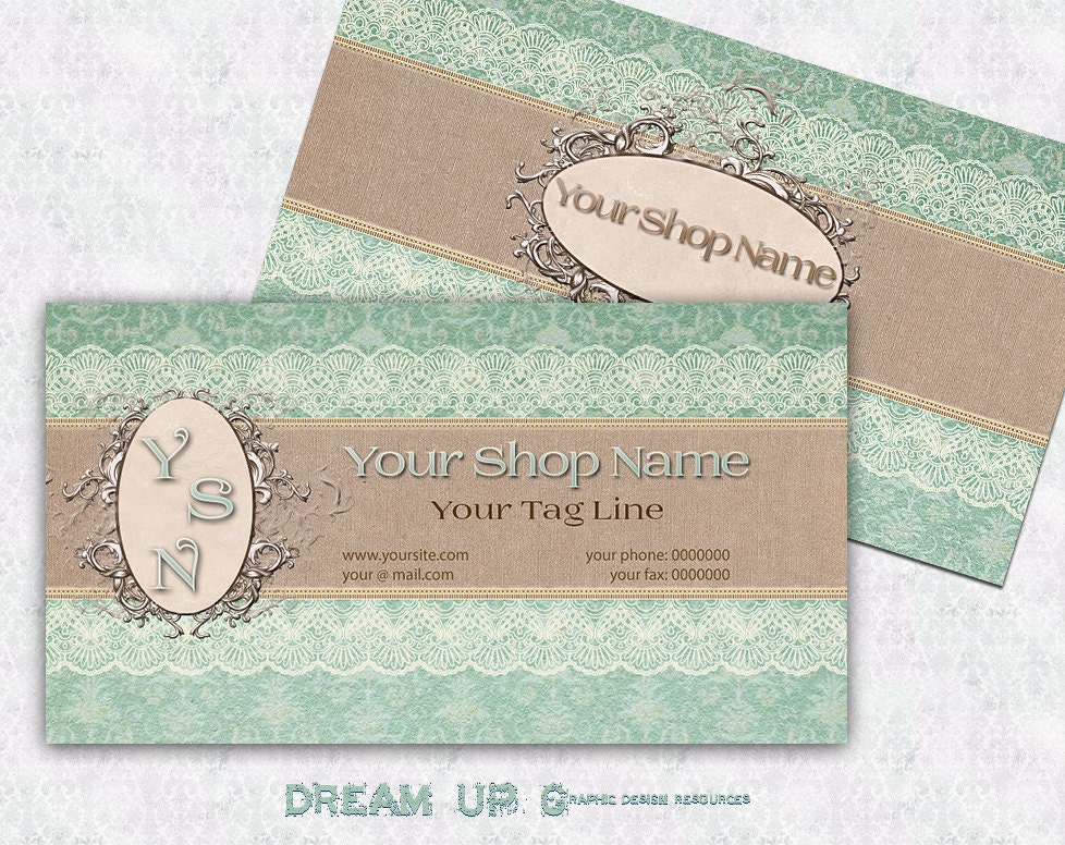 Business Card SHABBY CHIC Design Vintage Premade Business