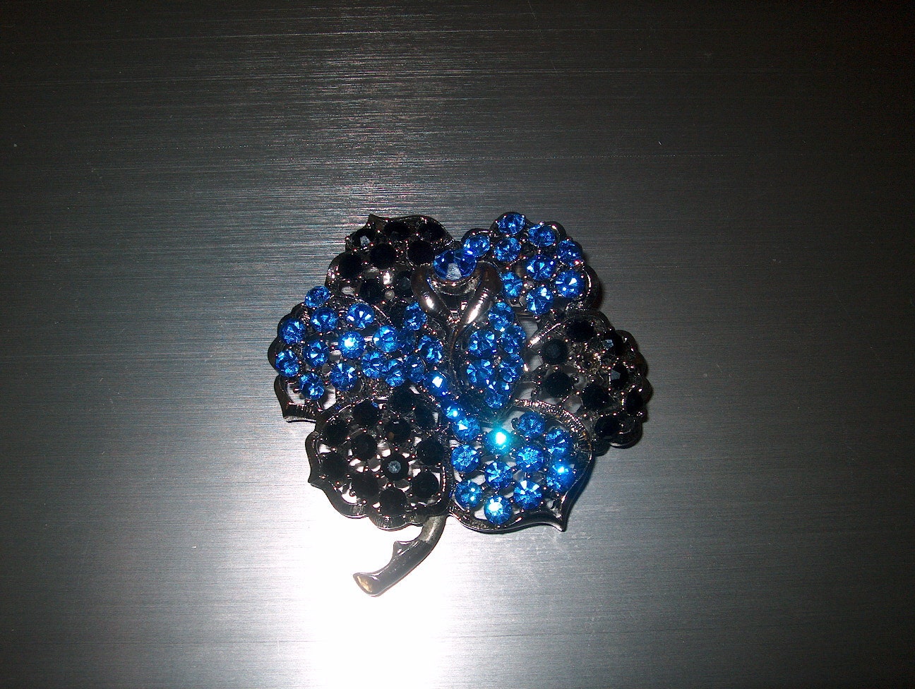 Vintage Costume Jewelry Weiss Pin Brooch Rhinestones WAS