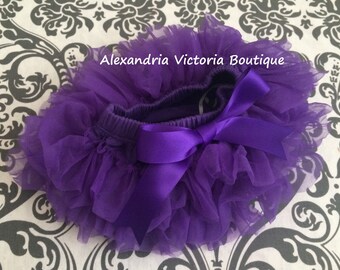 PURPLE TUTU Bloomer, chiffon ruffle diaper cover, newborn ruffle all around bloomer, several colors to chose from-ready to ship!