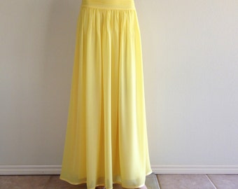Bridesmaid Skirt. Maxi Skirt. Yellow Skirt