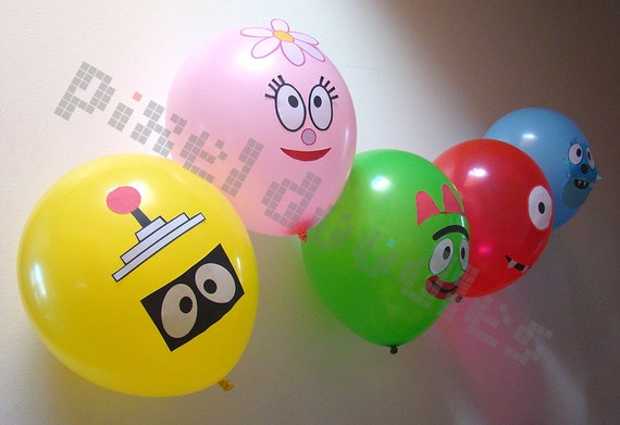 Yo Gabba Gabba Balloon Masks Cut and Shipped