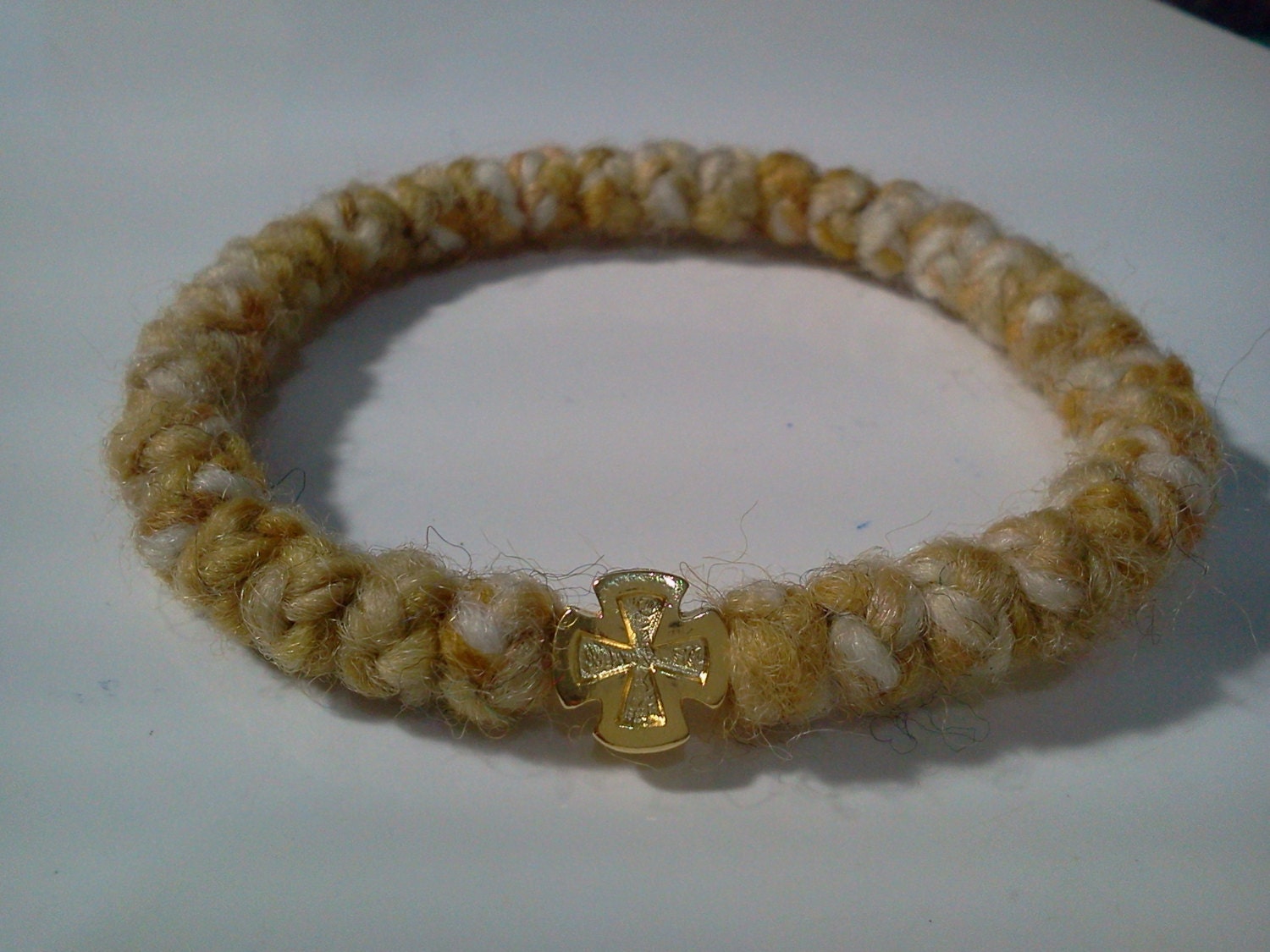 Orthodox hand dyed wool greek prayer rope bracelet by IconAndLight