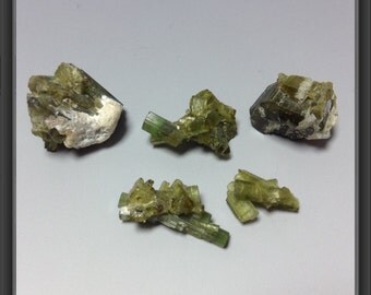 Rough Green Tourmaline 5 pieces