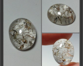 Quartz cabochon with inclusion 17x14x8mm