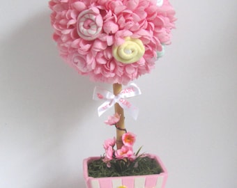 Baby Girl Topiary, Baby Shower Centerpiece, Baby Girl Shower Decoration, Welcoming Baby, Newborn Gift, New Mom Gift