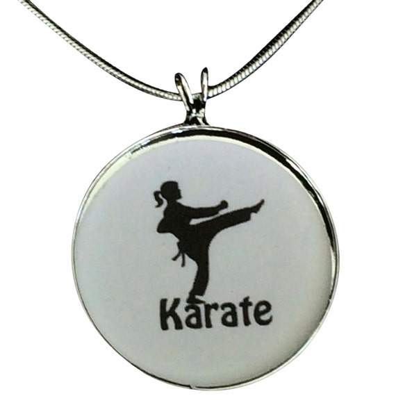 Karate Charm Necklace Silhouette Pendant Sports by