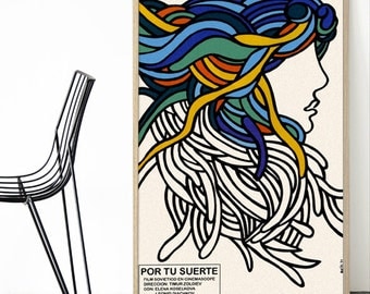 Por Tu Suerte Ospaaal Poster Print Mid Century Danish Modern Scandinavian Cuban Milton Glaser Herman Miller Eames mod → FREE GLOBAL SHIPPING