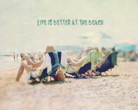 Items similar to Summer photography, beach scene, beach people print ...