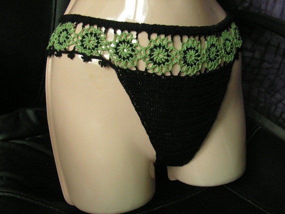 Hand Crochet Sexy Full Bottom Panties FLOWERS