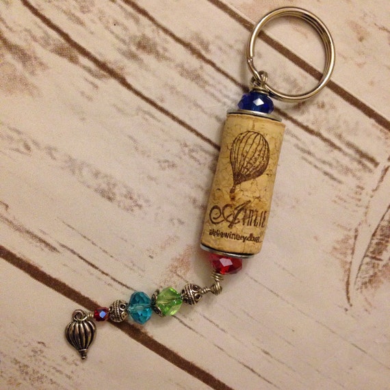 Wine Cork Keychain by TrueVineGifts on Etsy