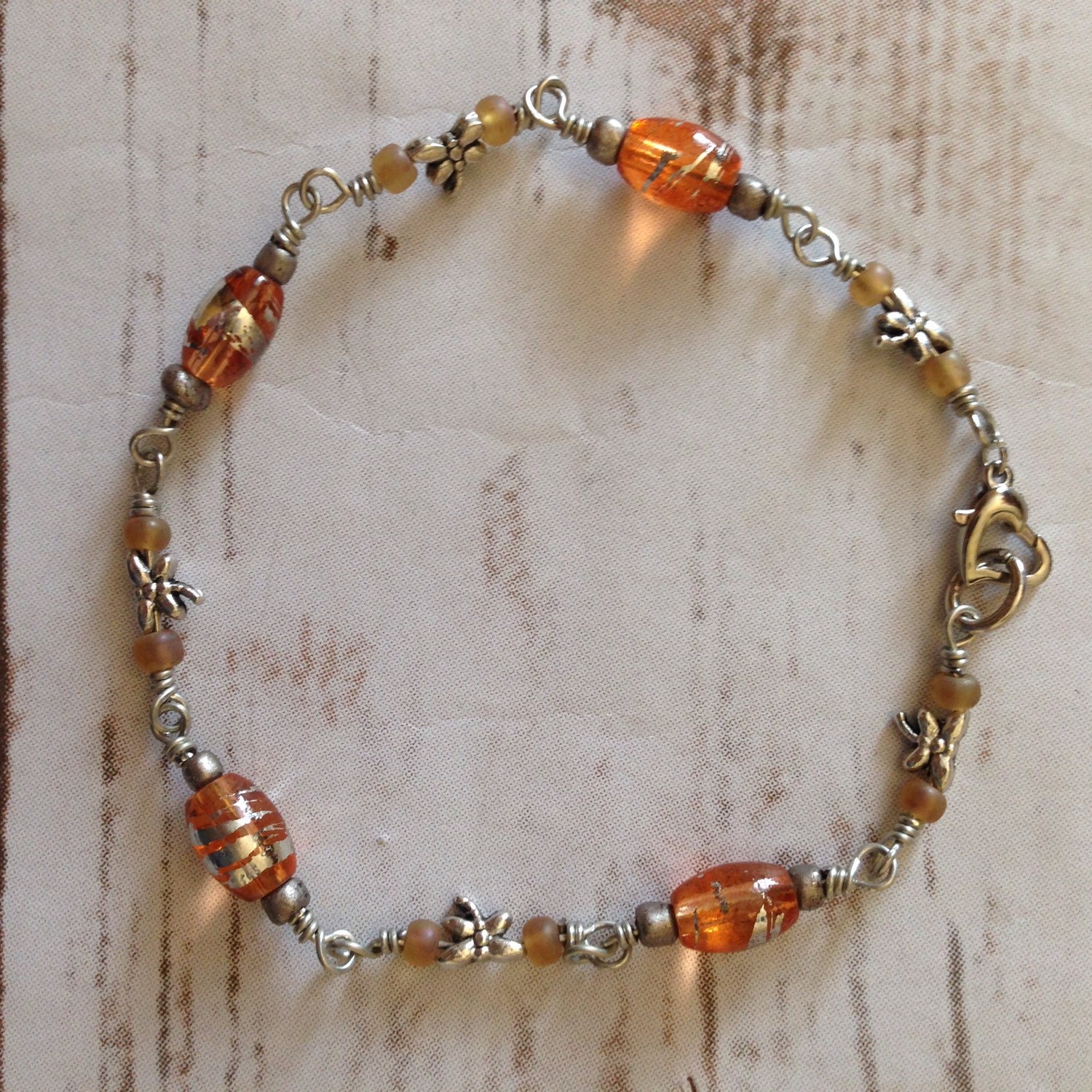Beaded Anklet by TrueVineGifts on Etsy