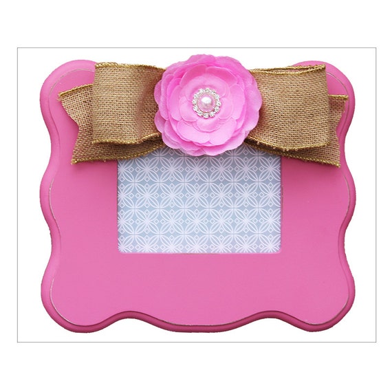 Items similar to bright pink frame teen room teen decor hot pink