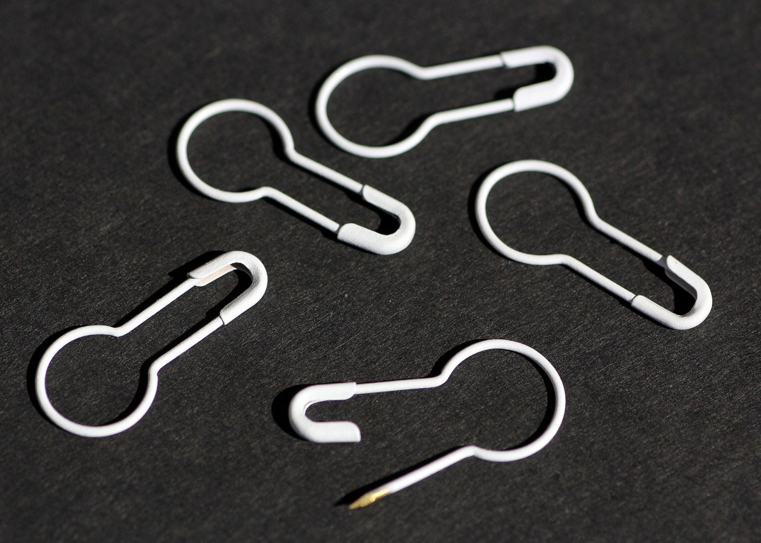 White Bulb Shape Safety Pins 25 Quantity
