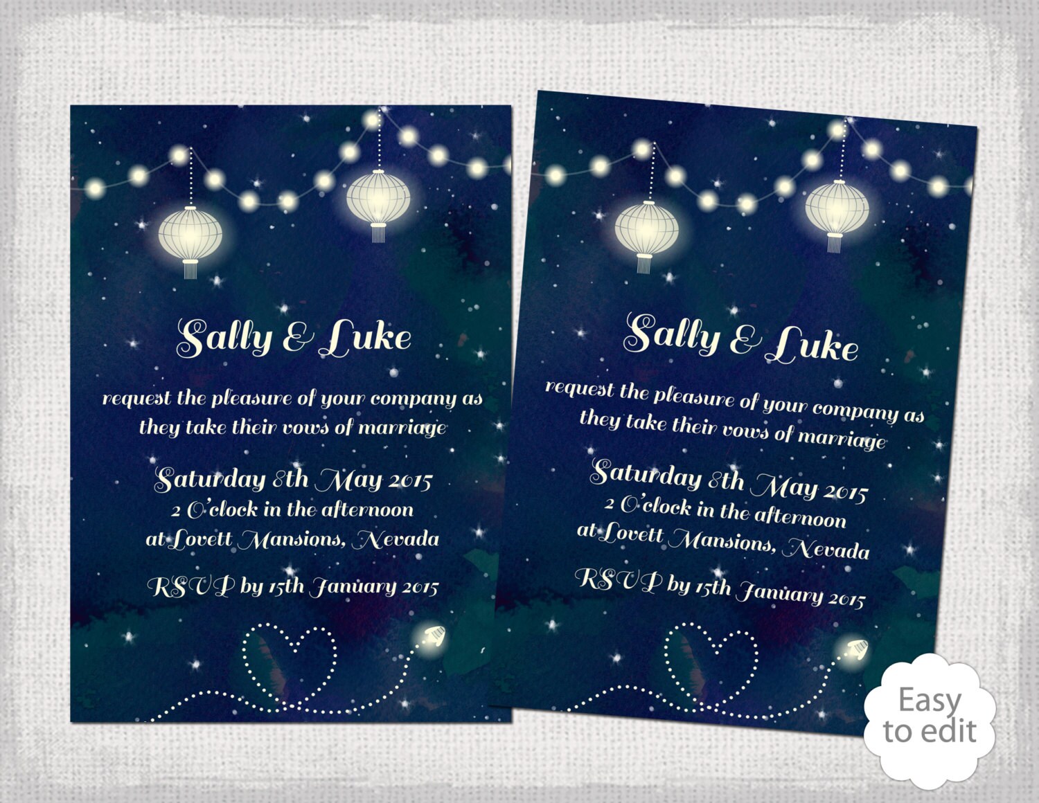 Starry Night Birthday Invitations 7