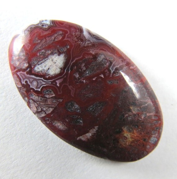 Red Crazy Lace Agate Cabochon by TheStoneLab on Etsy