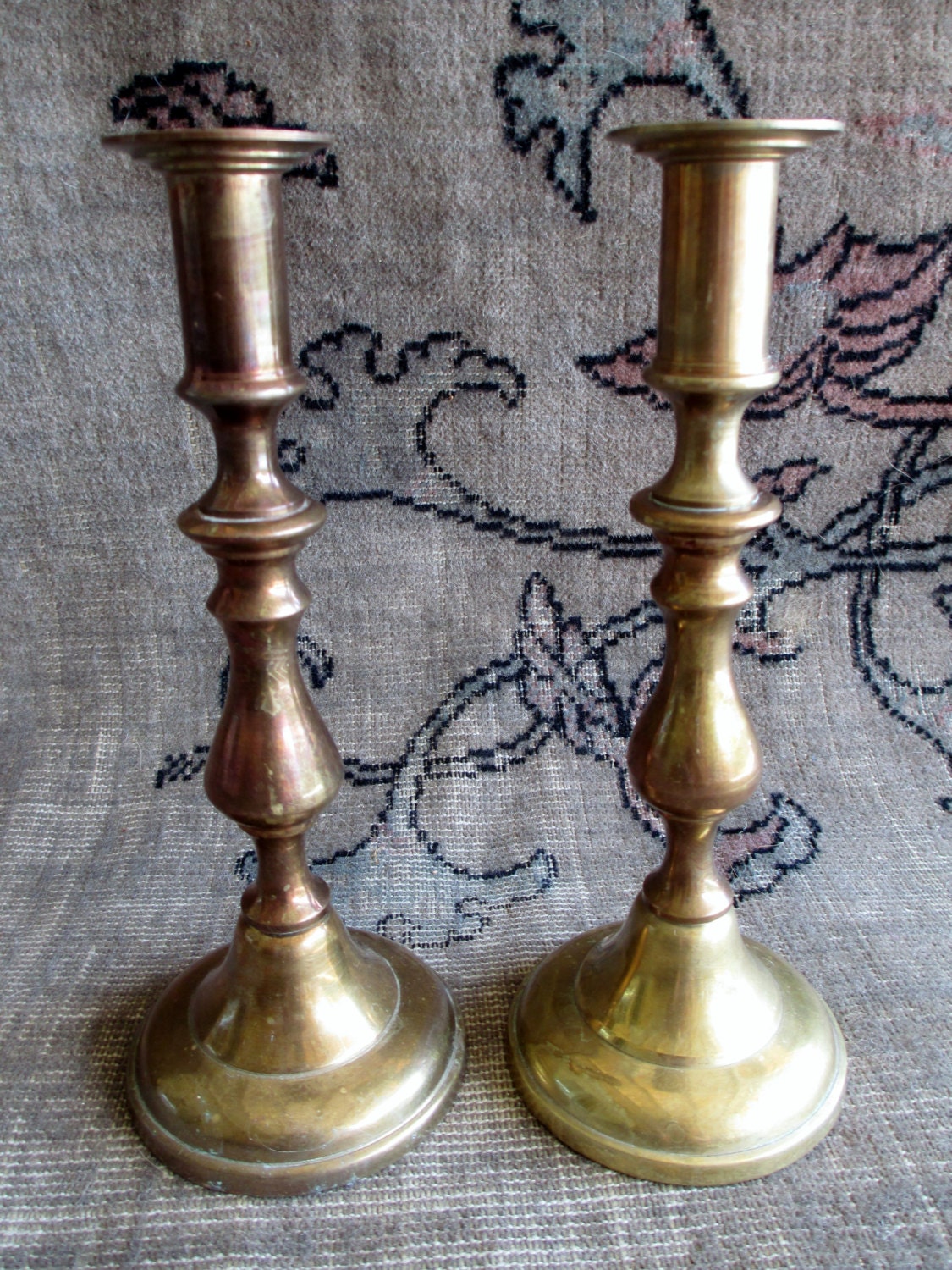 Candle Sticks; Candlesticks, Antique Brass, Vintage Brass, Vintage