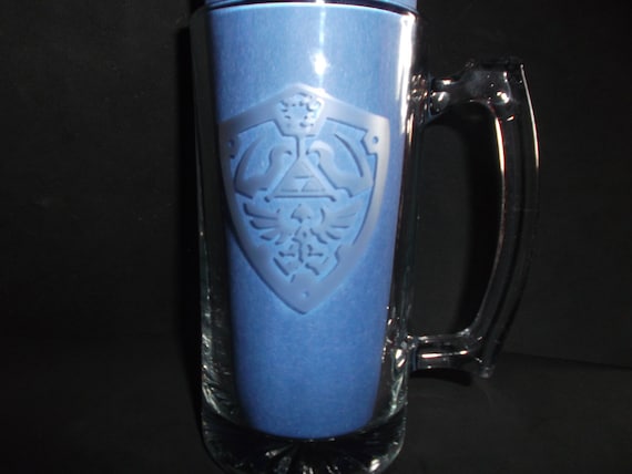 27oz Hylian shield etched mug
