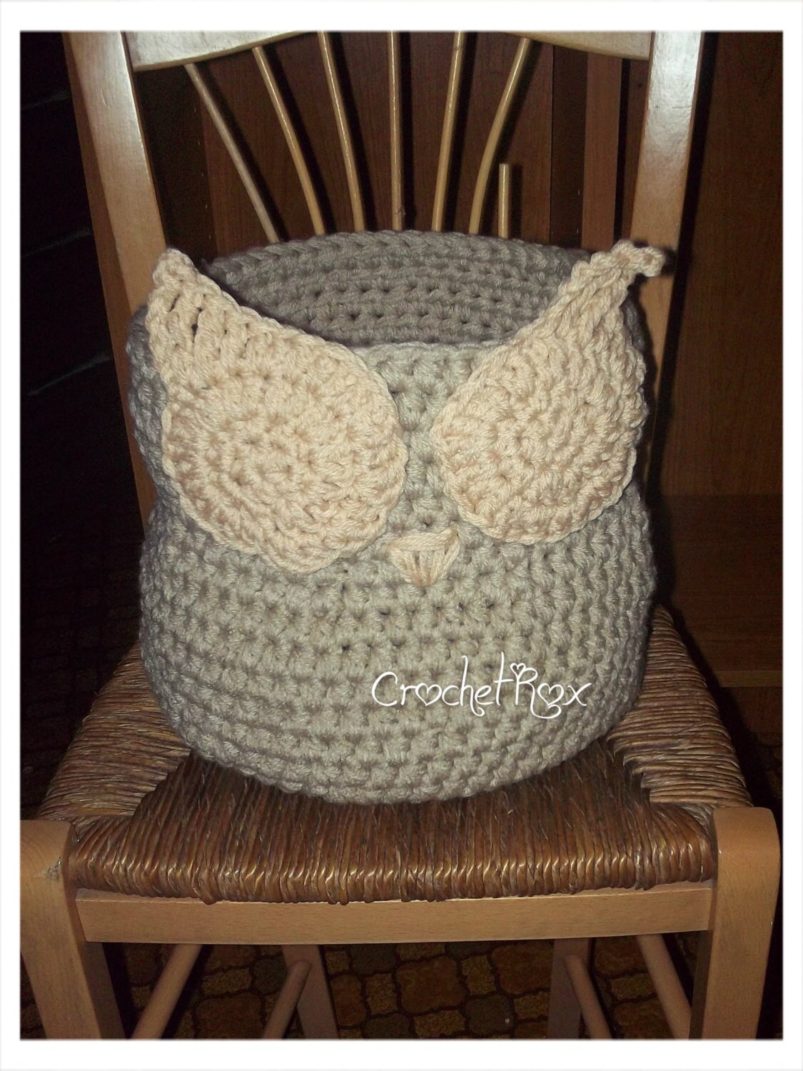 Custom Crocheted Owl Basket Crocheted storage by CrochetRox