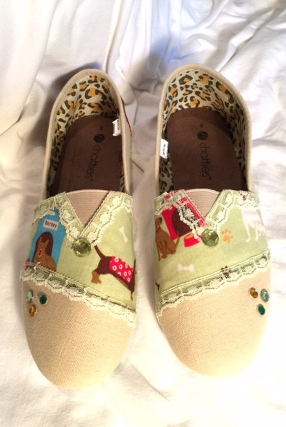 Dog Themed Embellished Tom's-Like Canvas Shoes