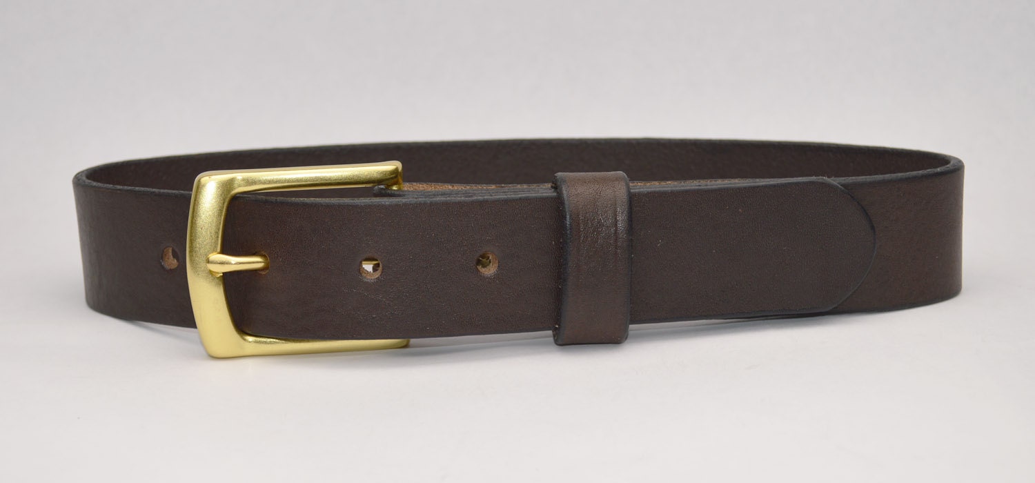 Men's Leather Belt. 1-1/4 Inch Wide. Handcrafted USA