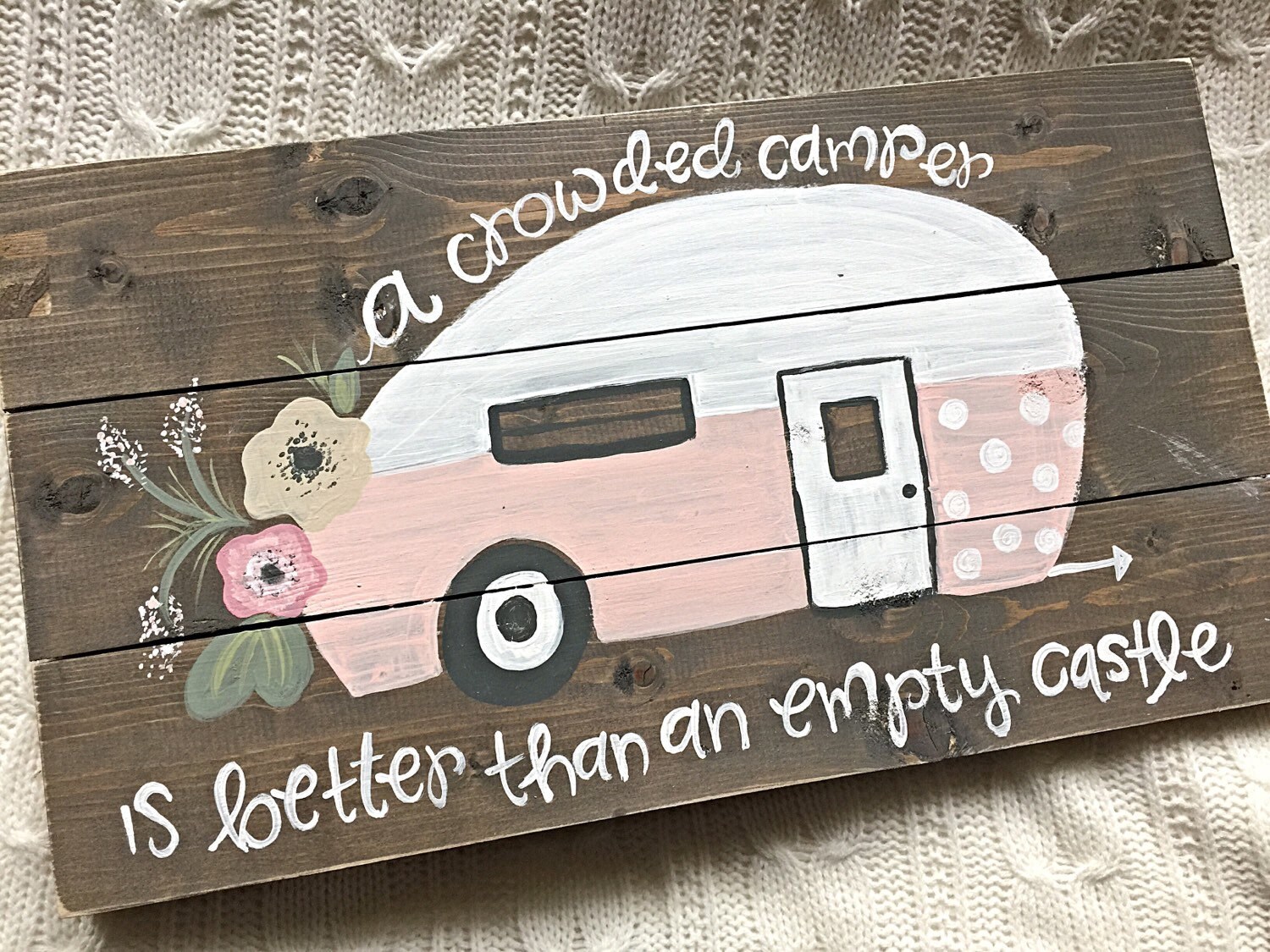 Vintage Camper Camper Sign Hand Painted Wood Sign