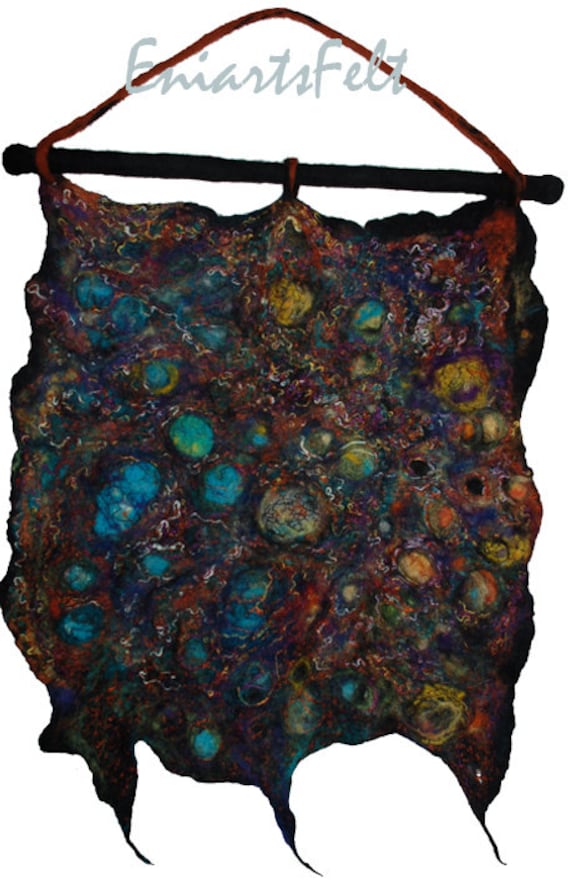 Felt textured wall hanging Unique felt wall art Abstract