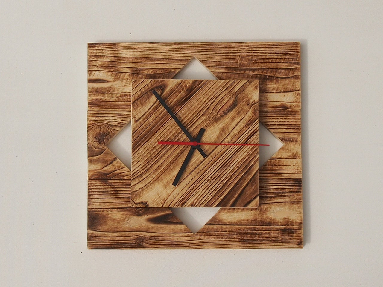 Wood designer wall clock.Rustic.Modern.Unique by Mullerdesigns1
