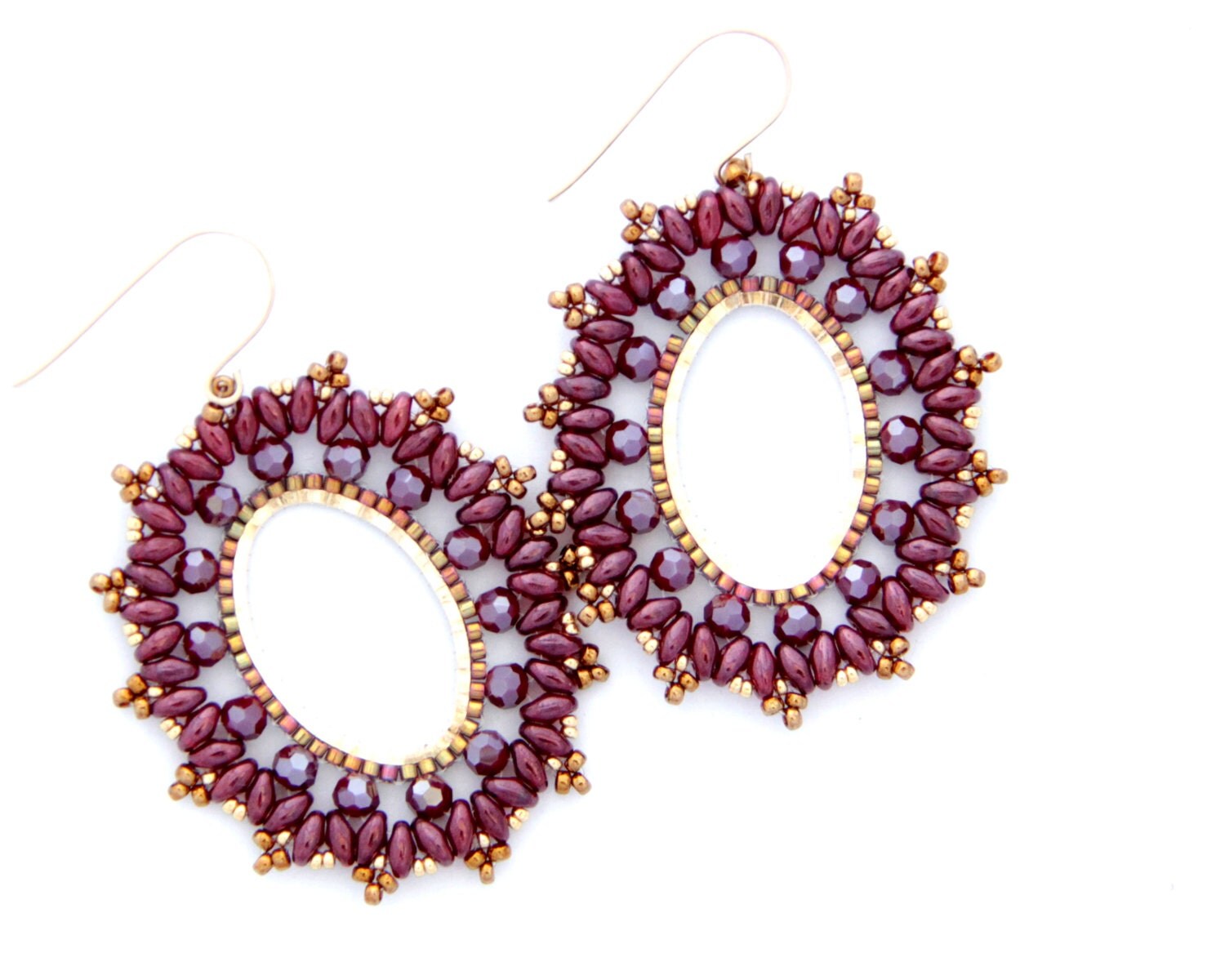 Crystal Bear Hoop Earrings – Gold