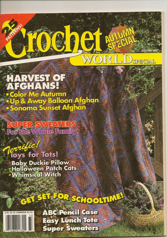 1 vintage Crochet World Magazines Autumn 1993 by TooShayCrochet
