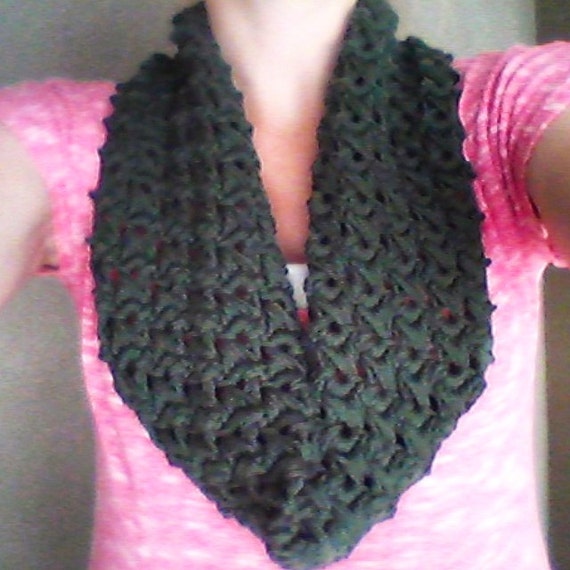 Crochet Broomstick Lace Infinity Scarf