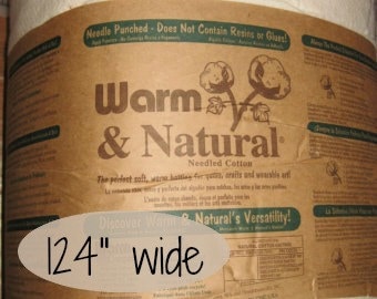 124" wide Warm & Natural Cotton Batting, Quilt Batting, Quilting SOLD By The YARD 9503