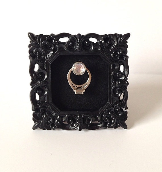 Sparkle Black Wedding Ring Frame by on Etsy