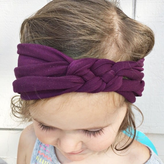 Solid Eggplant sailors knot headband