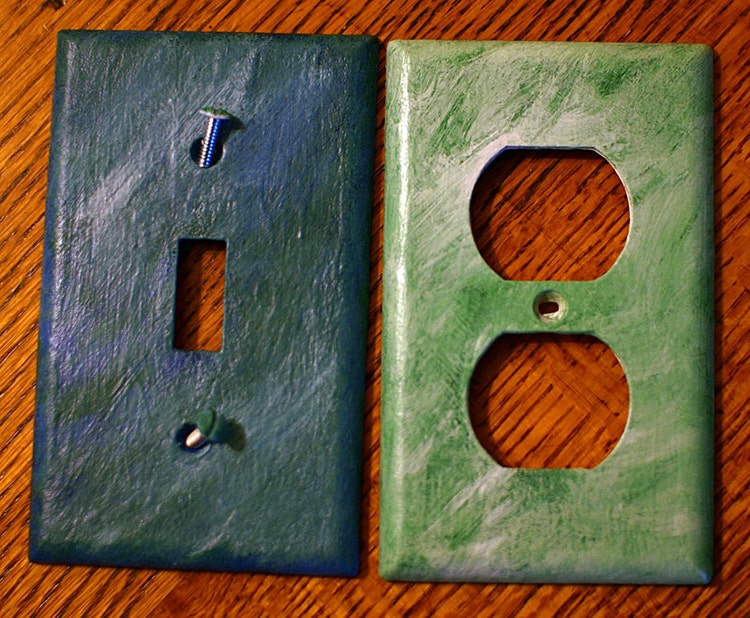 Hand Painted light/outlet switch covers x 2 by KholdstarePhoto