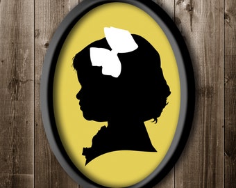 Traditional Profile Silhouette, Custom Silhouette from your photo, Children's room decor, Silhouette Art, Silhouette Portrait