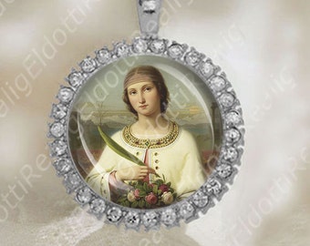 St Seraphina Patron Saint Christian Catholic Medal by ElDotti