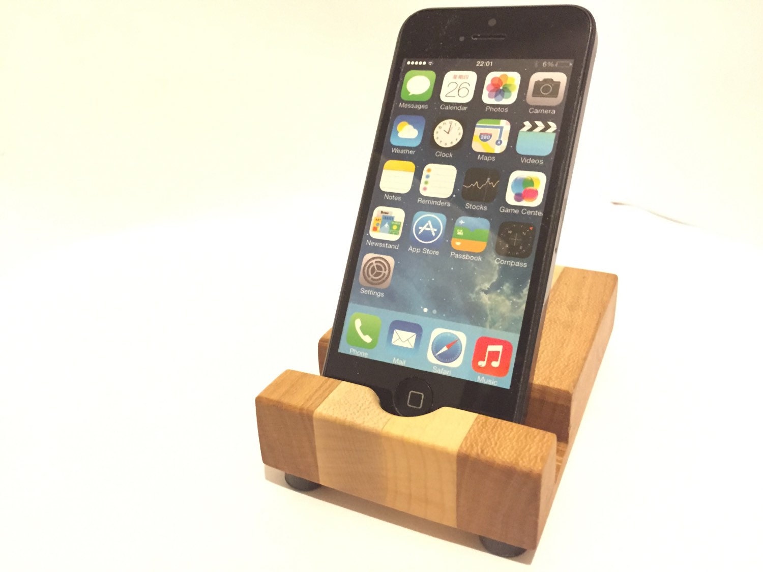 Wood iPhone Dock | iPhone Desk Stand | Android Dock | Phone Docking ...