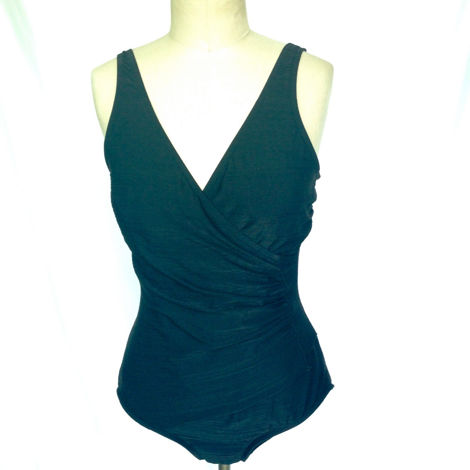 Vintage Black One Piece Classics by Jantzen Swimsuit / Size 14