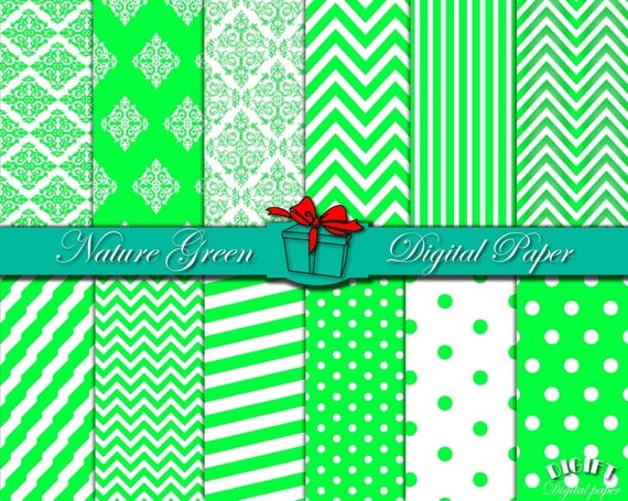 Grass Green digital paper Nature Green print Green damask Green chevron Green party decor Green wall art Green paper Green Grass clip art