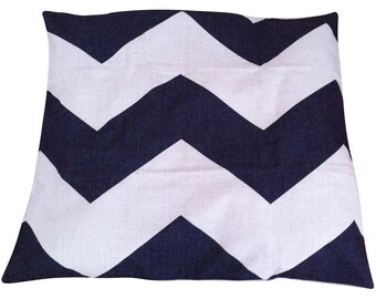 Black Chevron Linen Dog Bed Cover