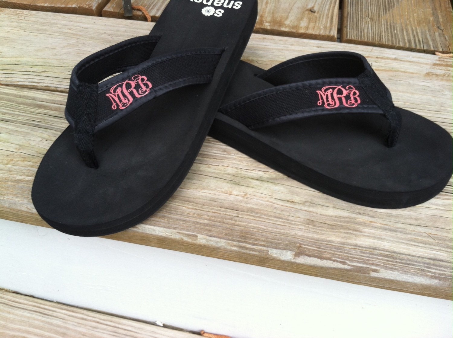 Flat Flip Flops Personalizedmonogrammed To Fit You