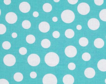 Turquoise Dot Fabric, Michael Miller CX3295 Lolli Dot, Aqua Dot Fabric, Turquoise and White Cotton Fabric, Aqua Polka Dot Quilt Fabric