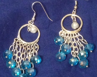 Sea Blue Chandelier Earrings