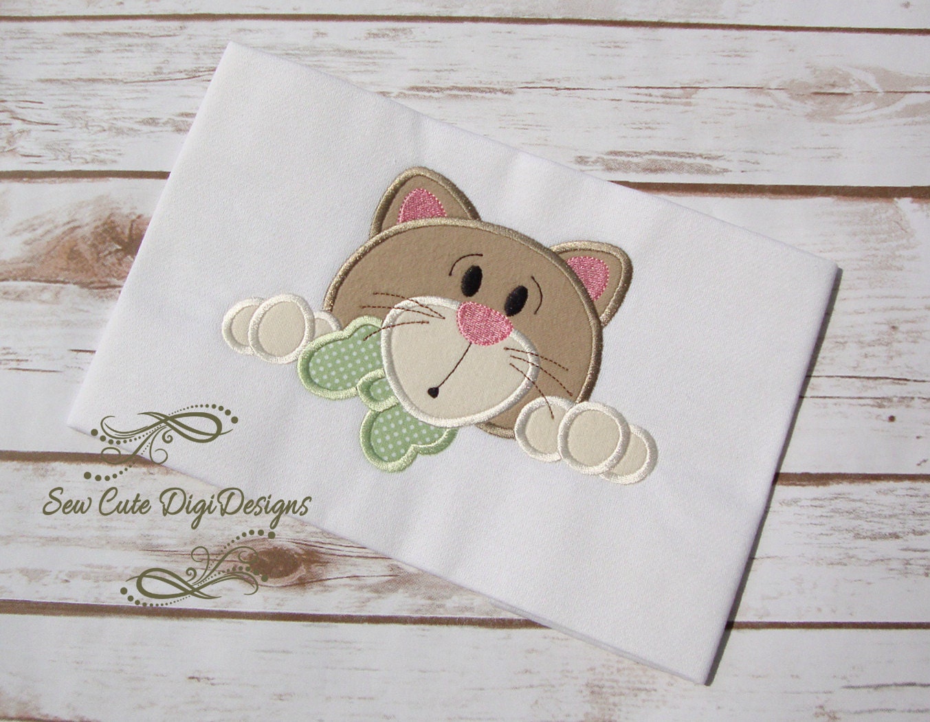 Cute Kitty Cat Applique Design