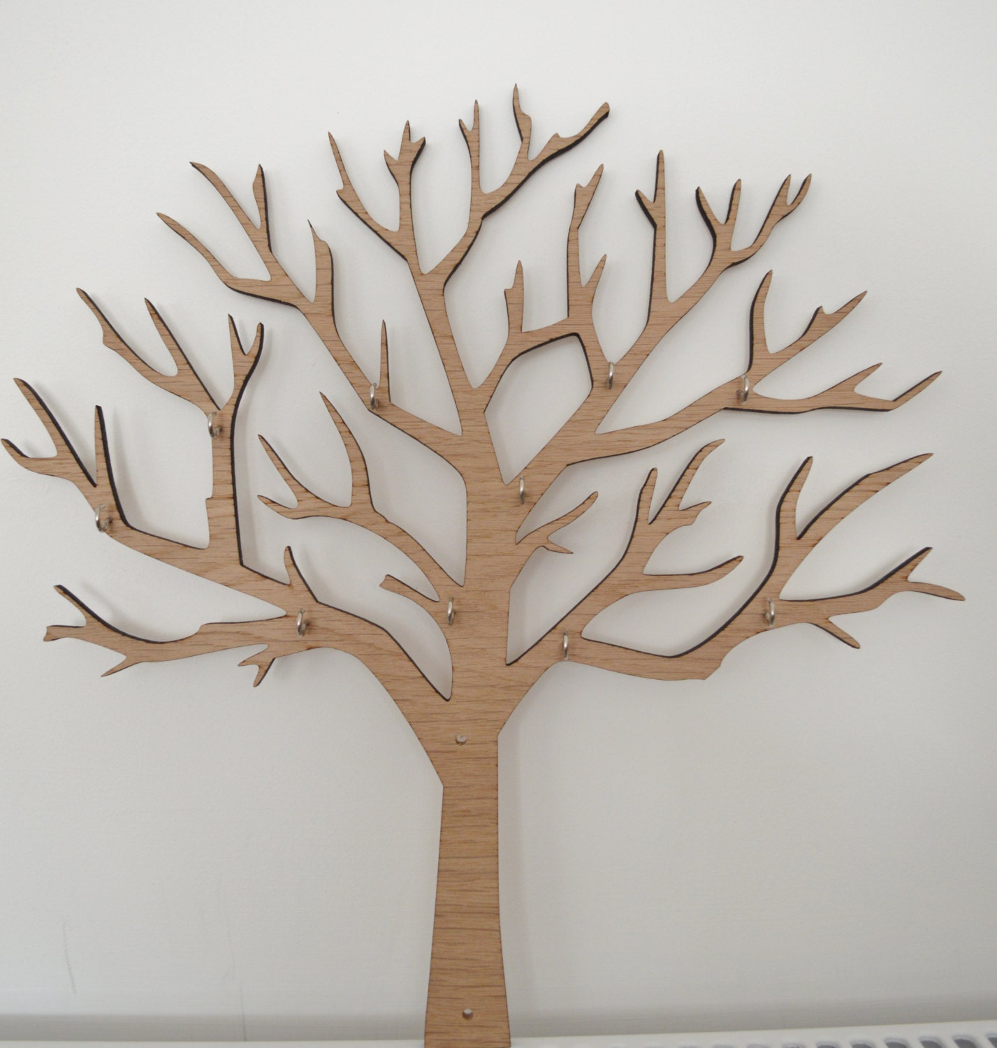 Laser cut tree jewellery hanger with hooks