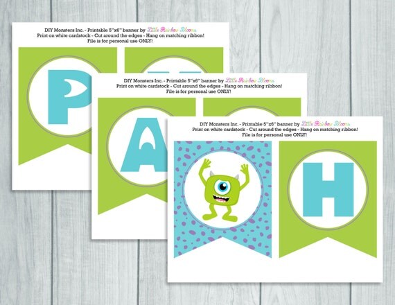 Instant Download: Monsters Inc. Printable by LittleRainbowBlooms