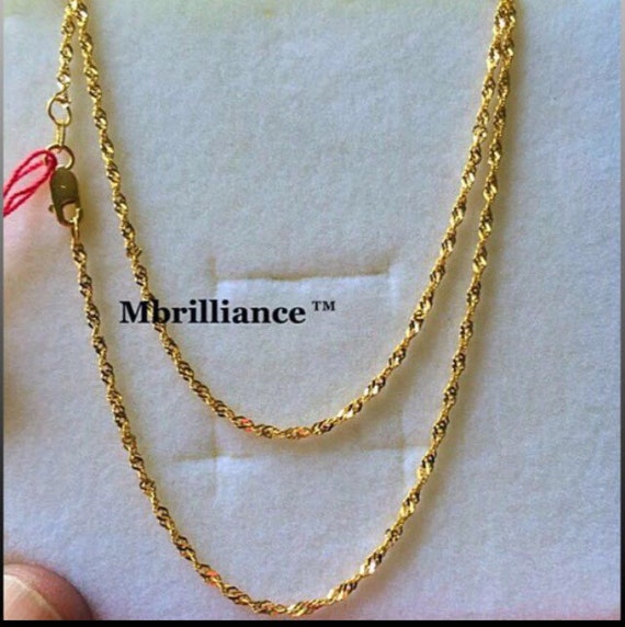 Singapore Twist Chain 22k/916 SOLID GOLD 22ct by mbrilliancecom
