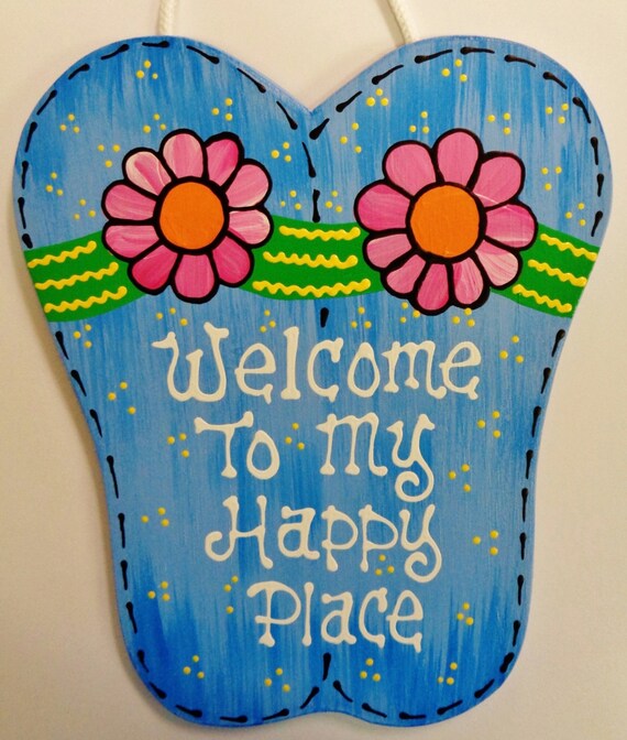 FLIP FLOPS To My Happy Place Sign Tiki Bar Pool Hot