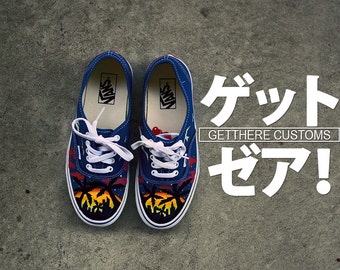 Custom Hand Painted Sunset/Palm tree Vans Authentic Shoe
